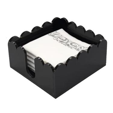 Imagem de Suporte de guardanapo de toalha de hóspede acrílico, bandeja de armazenamento recortada de papel transparente, toalhas de mão descartáveis para casamentos, hotéis, cozinha, banheiro, festas e