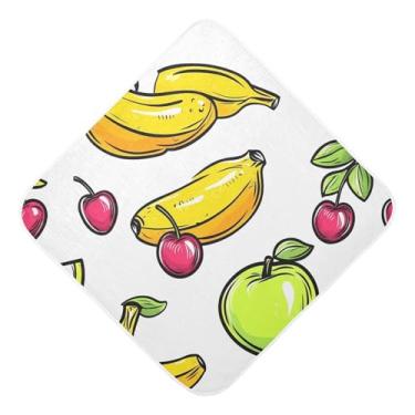 Imagem de STAYTOP Toalhas de bebê com capuz de musselina de frutas de desenho animado, toalha de banho super macia, toalhas de banho absorventes para banho recém-nascido unissex 89 x 89 cm