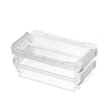 Imagem de Caixotes de armazenamento de plástico com tampas de trava, estojo de projeto portátil, caixa de arquivo transparente, recipientes de armazenamento empilháveis para organizar papel A4, foto, documento