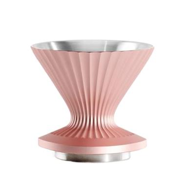 Imagem de Gotejador de café derramado por cima da máquina de café reutilizável, funil de cone de flor, filtro de café de metal de aço inoxidável para viagens, acampamento, escritório, casa, cafeteira (blush do