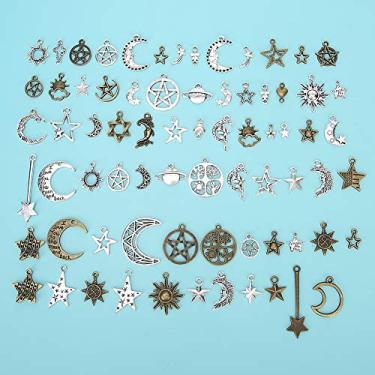 Imagem de Ymiko Kit de Amuletos DIY, Suprimentos para Fabricação de Pulseiras Com Design de Lua e Estrela Em Liga