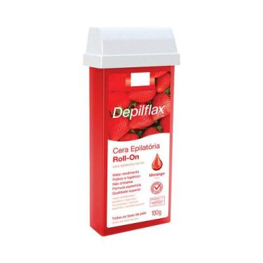 Imagem de Cera Epilatória Depilflax Roll-on Morango 100g