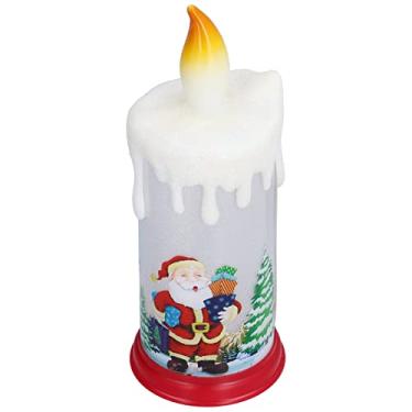 Imagem de Cryfokt Luz de Vela de Natal de Chama de Simulação de LED para Decoração de Casa, Luz Noturna de Papai Com Controle Remoto para Atmosfera de Festa de Natal, Quente de Plástico 9 Cm X 23,5 Cm (Velho)