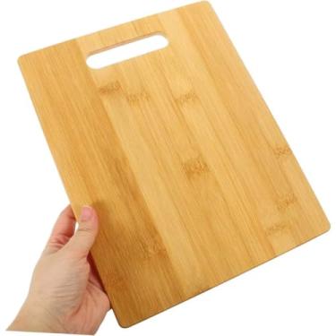 Imagem de Tábua de Bambu 28x18cm Multiuso com Encaixe Lateral - Corte Legumes Churrasco Canaleta Suco