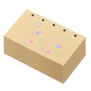 Imagem de PATIKIL Papel colorido de folhas soltas, 10,4 cm x 6,3 cm (A8), 300 folhas, 5 furos, 150 g/m², refil de fichário em branco, suprimentos de papel para escritório, anotações, planejador, diário, caqui