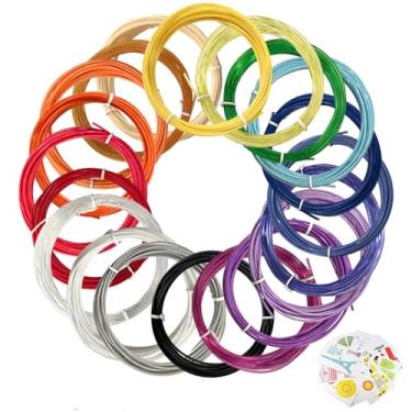 Imagem de Recargas de filamento de caneta 3D e modelo de desenho de impressora 3D com placa transparente de PVC, 20 cores, 16 pés cada, refis de plástico PLA de 1,75 mm para desenho de caneta de impressão 3D.