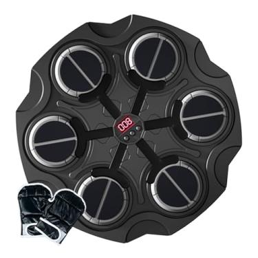 Imagem de Alvo de parede de boxe, almofada de boxe de música de parede - Brinquedos de alvo de perfuração de máquina de inteligente | Brinquedo esportivo sem fio com luz e música para crianças, meninos e m