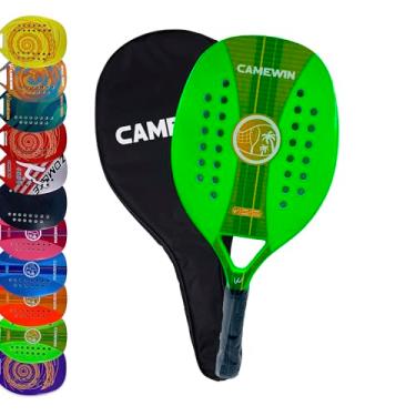 Imagem de Raquete Beach Tennis Carbono Profissional Com Capa Protetora Treino e Competição (Verde Neon)