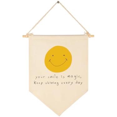 Imagem de Quarto de bebê acima do berço, sala de jogos, sala de leitura, decoração de porta de quarto, bebê, chuveiro, presente de aniversário de Natal para meninos e meninas - bandeira pendurada em tela