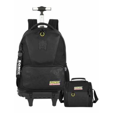 Imagem de Kit Sonic Game Mochila De Rodas E Costas + Lancheira Térmica - Luxcel,