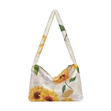 Imagem de Bolsa feminina estilo boho bolsa de ombro, bolsa de ombro para mulheres, Girassol amarelo, One Size