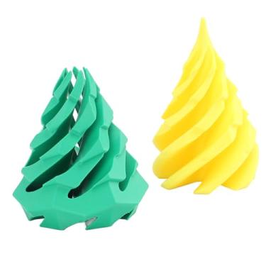 Imagem de Brinquedo de cone espiral, escultura de passagem de pirâmide impressa em 3D, PLA, para decoração de entretenimento (amarelo e verde)