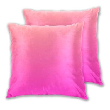 Imagem de Joitme Conjunto de 2 capas de almofada rosa coral fúcsia gradiente, fronhas de sofá fofas para cama, 50 x 50 cm, 2 peças