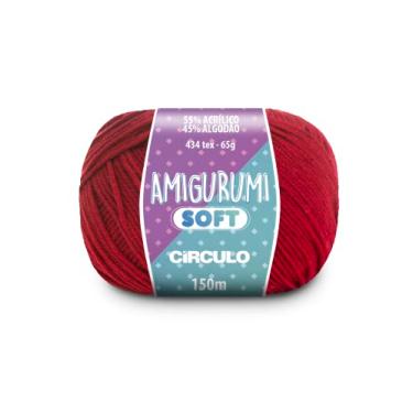 Imagem de Fio Amigurumi Soft Círculo 150m Acrílico Algodão Macio Crochê Tricô Artesanato Versátil (3635 - PAIXÃO)