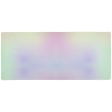 Imagem de Mouse pad de mesa gradiente arco-íris pastel antiderrapante, mouse pad longo para mesa, 80 x 30 cm, superfície lisa para controle de precisão