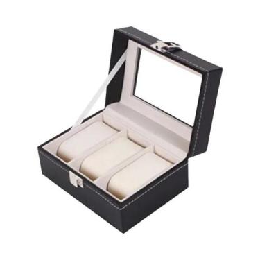 Imagem de Caixa Organizadora De Couro Multiuso Pequena Para Relógios, Óculos E I