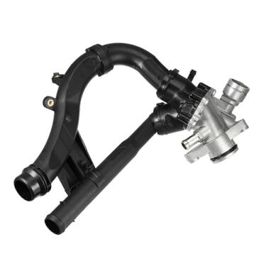 Imagem de Hihaha Nº A2742000115 Conjunto de carcaça do termostato de refrigeração do motor para Mercedes-Benz GLC300 2016-2019 para Mercedes-Benz E300 17-19 / Termostato de bomba de água interna/alumínio