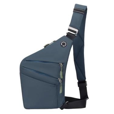 Imagem de Bolsa de peito masculina antifurto - Mochila de ombro único nas axilas, bolsa transversal segura, Ombro direito verde, One Size