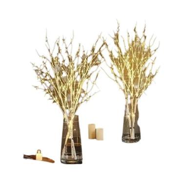 Imagem de Luz De Ramo De Bétula Com Fio De Cobre 50LED Branca E Marrom Para Deco