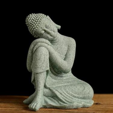 Imagem de FENNYYAR Estátua de Buda Espírito Zen Escultura Budismo, 10 cm, Ornamento de Sala de Estar Doméstico