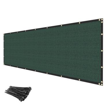Imagem de INFRANGE Tela de privacidade para cerca resistente, pára-brisas verde 2,1 m x 1,2 m tecido de sombra HDPE, 90% de bloqueio de visibilidade, com ilhós, grau comercial resistente, abraçadeiras de cabo incluídas