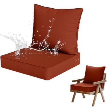 Imagem de Yadlan Almofadas de assento com conjunto de almofadas traseiras móveis de jardim, almofadas de assento impermeáveis ao ar livre para lounge, casa, carro, escritório, sofás, poltronas, café leve 122 x