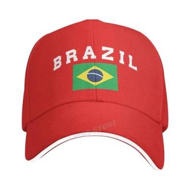 Imagem de Unisex ajustável Brasil bonés de beisebol, homem esporte ao ar livre, 