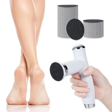 Imagem de Yinhing Removedor de Calos Elétrico para Pés Moedor de Pés Recarregável Sem Fio Com 60 Peças de Discos de Lixa Ferramenta de Pedicure para Remoção de Pele Morta Dura Branca 16,5 Cm