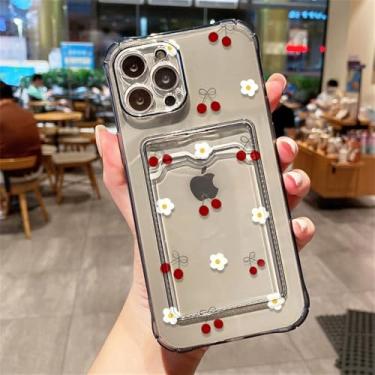 Imagem de Capa transparente e charmosa para iPhone 11, 15, 16 Pro, 12, 13, 14 Pro Max, XR, XS, X, 7, 8 Plus, SE 2022 com porta-cartões e proteção, cinza (JU89), para iPhone XR.
