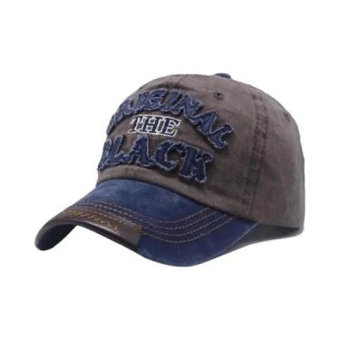 Imagem de Boné De Beisebol Vintage Preto Unissex Em Algodão Lavado Com Bordado D