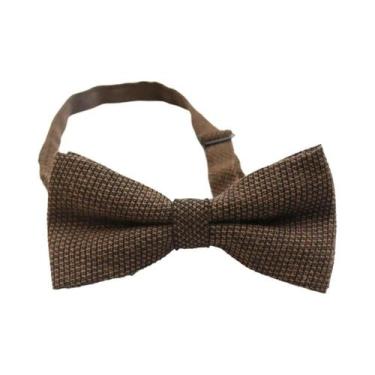 Imagem de Gravata Borboleta Clássica Em Cor Sólida Com Padrão Xadrez Para Homens