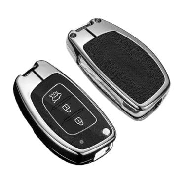 Imagem de Capa protetora para chave de carro compatível com Hyundai /ix25/ix35/i10/i30/Solaris/Tucson/Sonata/Santa Fe/Sport/Mistra/Elantra/Creta/Verna 2018(C-gun black)
