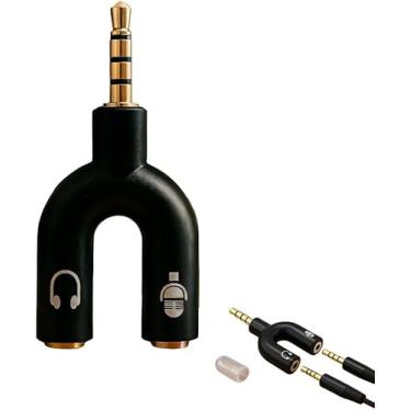 Imagem de Adaptador Y P2 para P3 3,5mm Splitter 2 Entradas Fone Microfone Divisor De Som Para Fone De Ouvido E Headset Compatível Com PC Smartphone Controle De Vídeo Game