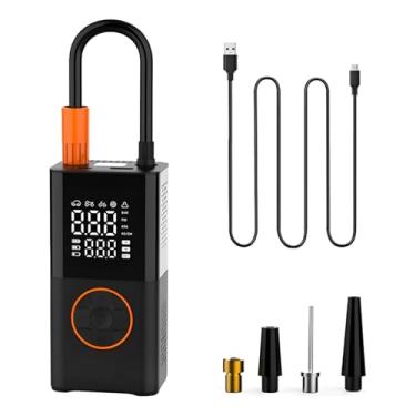 Imagem de Mini Compressor de Ar Portátil com Display Digital, 150 PSI, Bateria 2000mAh, Desligamento Automático, Preto, 50W, para Carro Moto Bicicleta