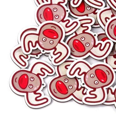 Imagem de 10 berloques de rena de Natal marrom rosado, pingentes inacabados impressos, berloque de fabricação de joias a granel para artesanato ou decoração de cenas de Natal, janelas e portas, 4 x 5 x 0,3 cm