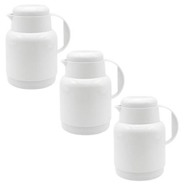 Imagem de Kit 3 Garrafa Térmica Bule Antigotas 300ml Chá Café Branca - CLICK HOU