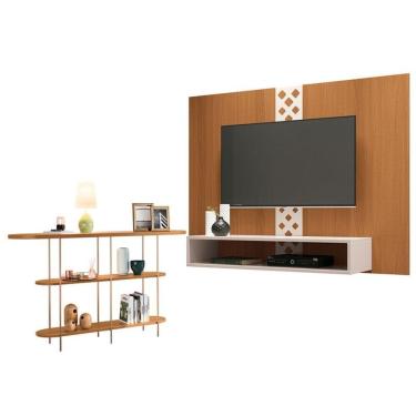 Imagem de Painel Para Tv Home Suspenso Form Com Aparador Infinity Cinamomo Off White - Hb Móveis