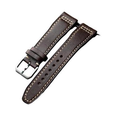 Imagem de Pulseira De Relógio Masculina De Couro Macio, Marrom E Preto, Feita À 