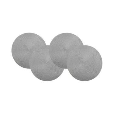 Imagem de Conjunto De 4 Sousplat Redondos Laváveis E Resistentes Ao Calor, 38cm,
