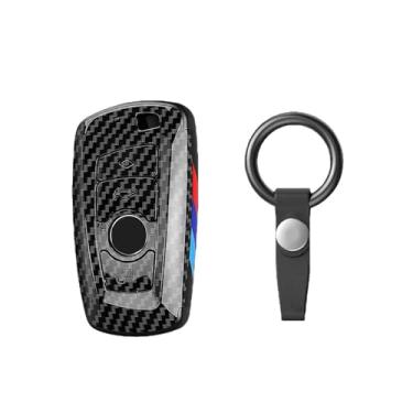 Imagem de Capa protetora de fibra de carbono para chave de carro, acessórios compatíveis com BMW 1 3 5 7 Série M3 M4 X1 X3 X4 X5 F10 F15 F18 F16 F20 F30 F25(B-carbon 01 chain)