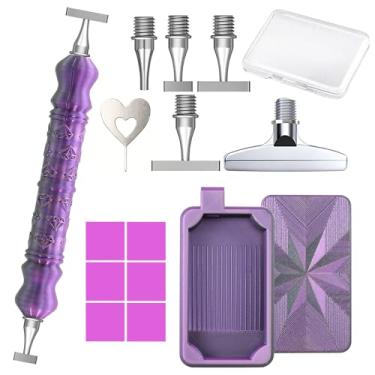 Imagem de Caneta de arte de diamante, inclui 1, 3, 6, 9, pontas de aço rosqueadas e bandejas de pintura de diamante com tampas, acessórios de arte de diamante e ferramentas para contas de pintura de diamante 5D