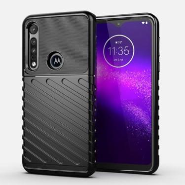 Imagem de Capa para Moto One Macro Capa,case com escudo resistente,Macio antiderrapante,anti-óleo,Proteção total de capa de telefone -Black