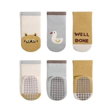 Imagem de Meias Antiderrapantes Para Bebês Meninos E Meninas, 3 Pares, Outono In