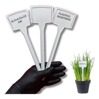 Imagem de Kit 50 Plaquinhas 22cm Para Identificação De Plantas Hortas - - Branca