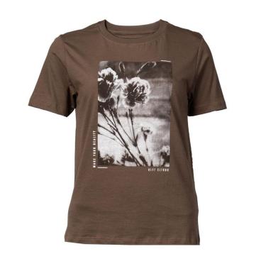 Imagem de Camiseta Feminina Olho Fatal Estampa Floral Preto/Cinza-Feminino