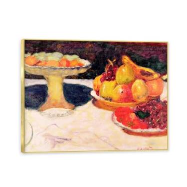 Imagem de Moldura dourada. Arte vintage emoldurada de frutas mortas, pintura clássica de cozinha country, decoração de parede de casa de fazenda quente para sala de jantar e cozinha. B05. 60 x 80 cm - 23,7 x