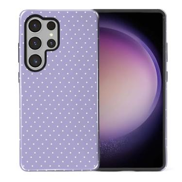 Imagem de casesok Capa para Samsung Galaxy S25 Ultra, capa rígida de camada dupla + capa de telefone de silicone, proteção total à prova de choque para Samsung Galaxy S25 ultra fofa de bolinhas roxas