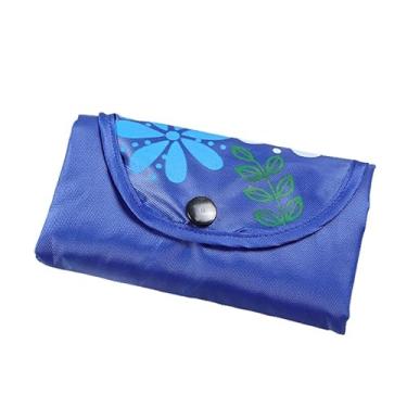 Imagem de Bolsa feminina dobrável, moderna, floral, estampada, casual, sacola de compras de grande capacidade, sacolas de presente, Azul