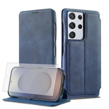 Imagem de Asuwish Capa de celular para Samsung Galaxy S25 Ultra 5G carteira celular com protetor de tela de vidro temperado e suporte de cartão de couro PU flip acessórios S25Ultra 25S S 25 25Ultra 6.9 2025