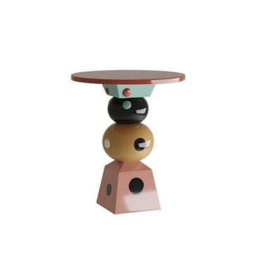 Imagem de Mesa lateral simples quadrada irregular para sofá, sala de estar, estilo moderno, varanda, café, móveis domésticos